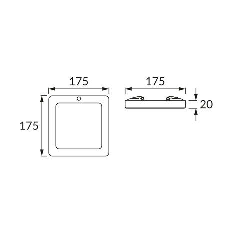 OLGIERD - LED Plafondlamp met Bewegingssensor + Dag en Nacht Sensor - 12W - 1580 Lumen - Aanpasbare Kleur CCT - 360&deg; Zichthoek - Opbouw/Inbouw - Vierkant - Mat Zwart - 175 mm