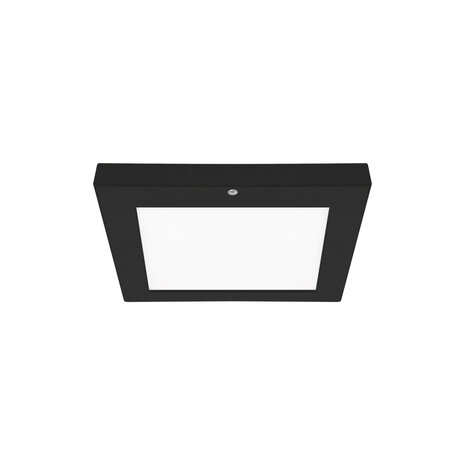 OLGIERD - LED Plafondlamp met Bewegingssensor + Dag en Nacht Sensor - 18W - 2310 Lumen - Aanpasbare Kleur CCT - 360&deg; Zichthoek - Opbouw/Inbouw - Vierkant - Mat Zwart - 225 mm