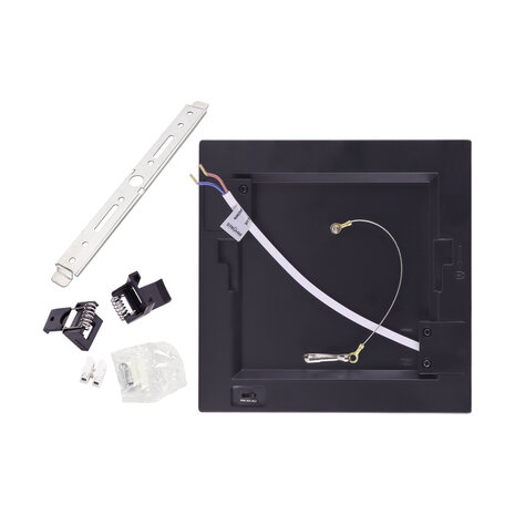 OLGIERD - LED Plafondlamp met Bewegingssensor + Dag en Nacht Sensor - 18W - 2310 Lumen - Aanpasbare Kleur CCT - 360&deg; Zichthoek - Opbouw/Inbouw - Vierkant - Mat Zwart - 225 mm