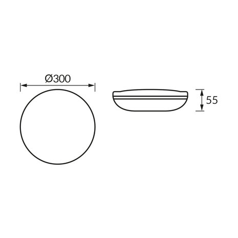 PUZEL Plafondlamp - Keuken/Badkamer/Buiten - Aanpasbare kleur CCT - Warm Wit / Daglicht / Koud wit - Aanpasbare watt 12/18/24w -3260Lumen - Wit - 300mm - IP44