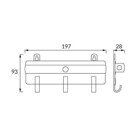 HOL Led - mini wandkapstok - met bewegingssensor - 1w Helder wit