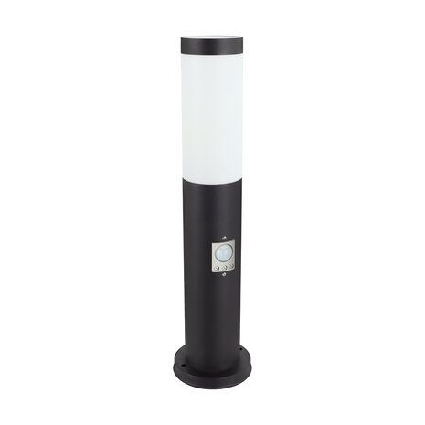 TUBER - Tuinverlichting - Staande Buitenlamp - met ingebouwdePIR Sensor - Bewigingsmelder - Luxery Staandelamp - 1 X E27 Fitting - Zwart - Metaal - 45cm