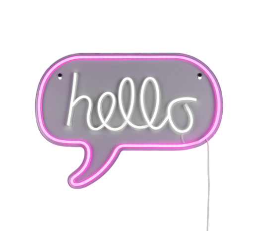 Neon Lamp HELLO - Incl. Ophanghaakjes - Neon Sign - Neon Verlichting - Neon Led Lamp - Wandlamp