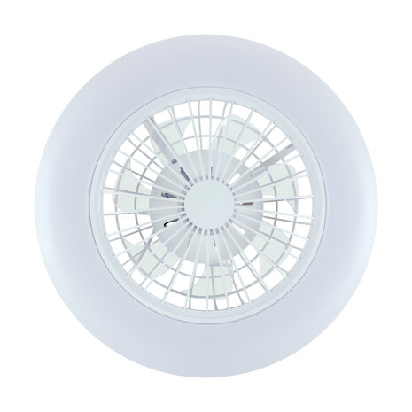 HALNY - Moderne LED Plafondlamp met ventilator - 485 mm - CCT Aanpasbare kleuren- 48w - 2900K / 4200K / 6500K - 5110 Lumen - Dimbaar met afstandbediening - Zwart-Wit