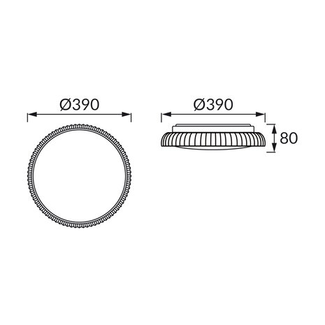 SINUS Led Plafondlamp - Keuken/Woonkamer/Slaapkamer - Aanpasbare kleur CCT - Warm Wit / Daglicht / Koud wit - 24w -2900 Lumen - Wit - 390mm