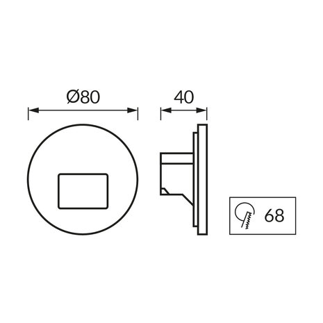 WEKTOR LED C - inbouw Wandverlichting - Trap Verlichting - 1.2w - Aanpasbare Licht kleur CCT - 3000K/4000K/6000K - Rond - Wit