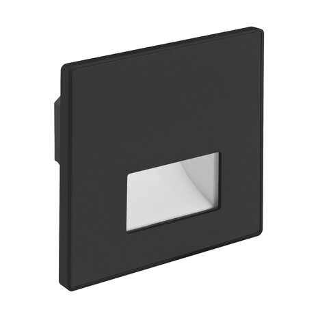 WEKTOR LED D - inbouw Wandverlichting - Trap Verlichting - 1.2w - Aanpasbare Licht kleur CCT - 3000K/4000K/6000K - Vierkant - Zwart
