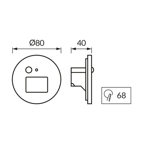 WEKTOR LED C - inbouw Wandverlichting - Trap Verlichting - met PIR sensor / Bewegingssensor - 1.2w - Aanpasbare Licht kleur CCT - 3000K/4000K/6000K - Rond - Wit