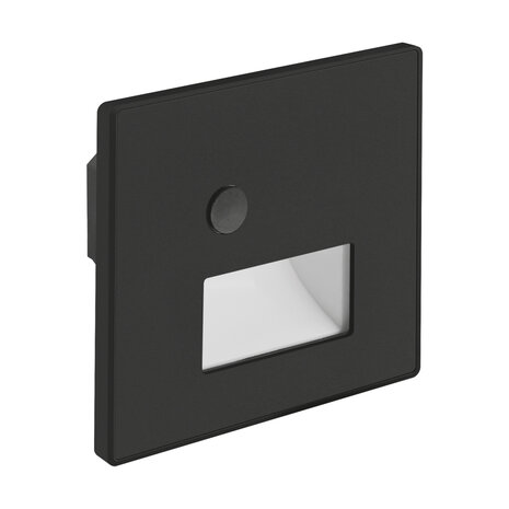 WEKTOR LED D - inbouw Wandverlichting - Trap Verlichting - met PIR sensor / Bewegingssensor - 1.2w - Aanpasbare Licht kleur CCT - 3000K/4000K/6000K - Vierkant - Zwart