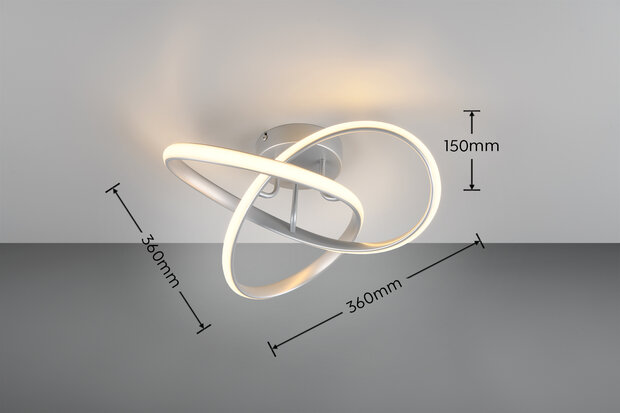 REALITY MEO - Plafondlamp - Titaan - incl. 1x SMD 15W