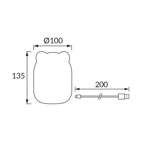 BOBO&amp;RABIT LED - Kinder Nachtlampje - Tafellamp / Nachtlamp - Draagbaar - Touch - Accu - 1.5 watt - RGBW