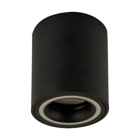 INDI C - Spot Armatuur GU10 - Opbouwspot - Rond - Zwart - Aluminium