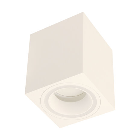 INDI D - Spot Armatuur GU10 - Opbouwspot - Vierkant - Wit - Aluminium