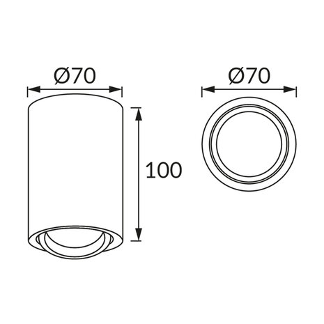 BEMOL - Spot Armatuur GU10 - Opbouwspot - Rond - Wit - Aluminium