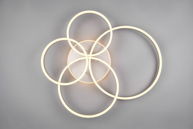Drake - Led Plafondlamp - 50w 5850 Lumen - CCT - 2700 / 6500K - Nikkel Mat