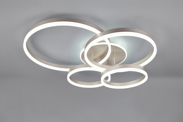Drake - Led Plafondlamp - 50w 5850 Lumen - CCT - 2700 / 6500K - Nikkel Mat