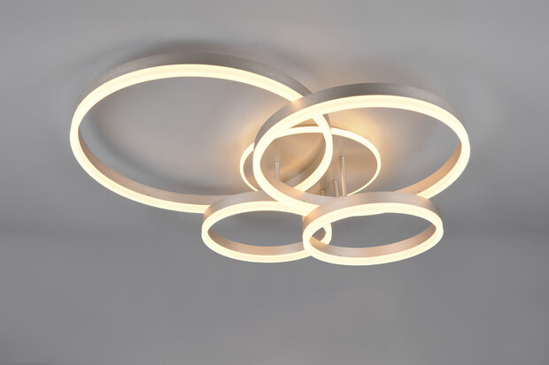 Drake - Led Plafondlamp - 50w 5850 Lumen - CCT - 2700 / 6500K - Nikkel Mat