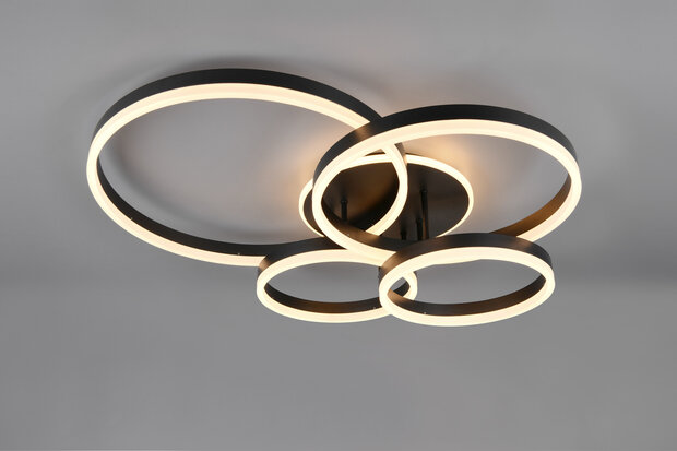 Drake - Led Plafondlamp - 50w 5850 Lumen - CCT - 2700 / 6500K - Zwart