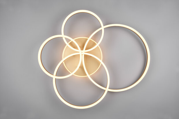 Drake - Led Plafondlamp - 50w 5850 Lumen - CCT - 2700 / 6500K - Goudkleur