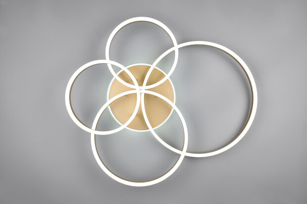 Drake - Led Plafondlamp - 50w 5850 Lumen - CCT - 2700 / 6500K - Goudkleur