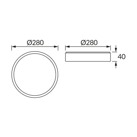 ATUT - Led Plafondlamp - Houtlook -Oak kleur - opbouwlamp - 18w - 4100K Daglicht - 1980 Lumen - Rond - 280 mm - IP44