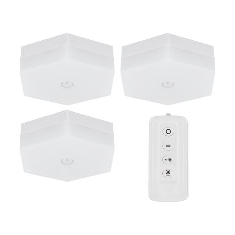 SUDOKU- LED Kastverlichting | 3x 1W | Met Afstandbedening | 4000K - Naturel Wit | Dimbaar