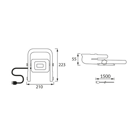 BAZYLI - Led werklamp / Bouwlamp - 30w - 3650Lumen - 5000K Daglichtwit - Kantelbaar