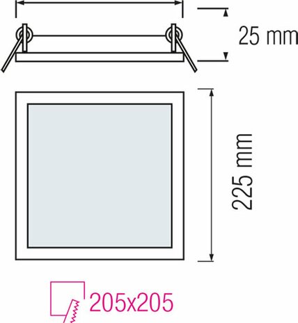 LED Downlight Slim 2 Pack - Inbouw Vierkant 18W - Warm Wit 2700K - Mat Wit Aluminium - 225mm