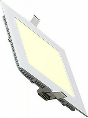 LED Downlight Slim 2 Pack - Inbouw Vierkant 18W - Warm Wit 2700K - Mat Wit Aluminium - 225mm