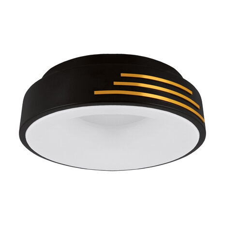 LIBRUS - Led plafondlamp -Keuken/Woonkamer/Slaapkamer - Rond - 24w - 4200K daglicht wit - 2970 Lumen - IP20 - Zwart/Goud