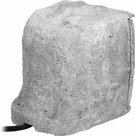 Buitenstopcontact steen look - 4 stopcontacten - Aan/uit knop - Schemersensor -IP44 - Kabellengte 3 meter - Grijs - VOOR NEDERLAND