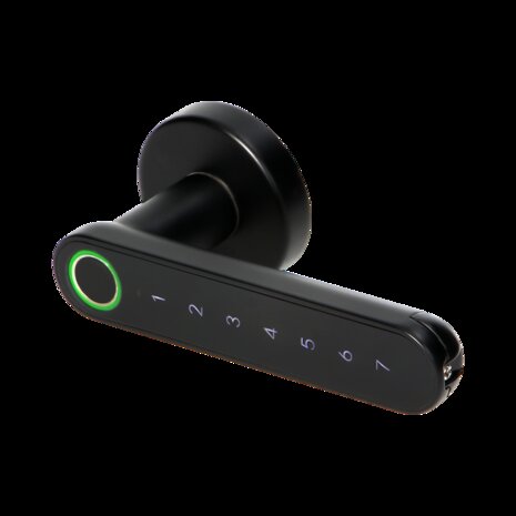 Slimme handgreep met codeslot IP44, vrijgegeven met PIN en Bluetooth - vingerafdruklezer - ZWART
