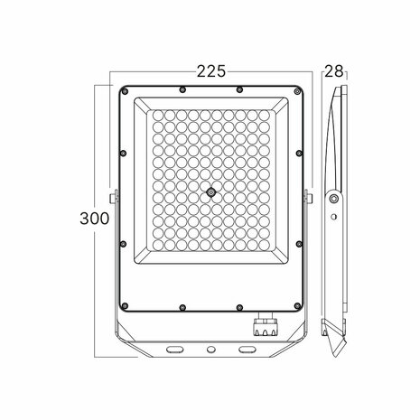 Braytron - LED Bouwlamp / Schijnwerper - 100w - CCT - Aanpasbare licht kleuren - 3000K,4000K,6000K - Waterdicht IP65 - Grijs