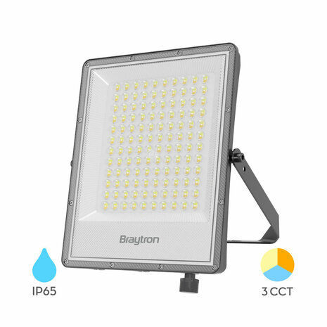 Braytron - LED Bouwlamp / Schijnwerper - 100w - CCT - Aanpasbare licht kleuren - 3000K,4000K,6000K - Waterdicht IP65 - Grijs