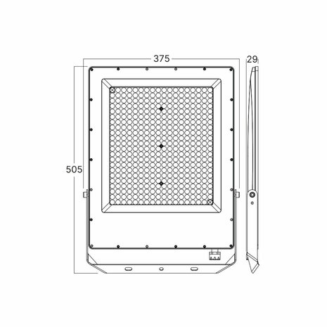 Braytron - LED Bouwlamp / Schijnwerper - 300w - CCT - Aanpasbare licht kleuren - 3000K,4000K,6000K - Waterdicht IP65 - Grijs