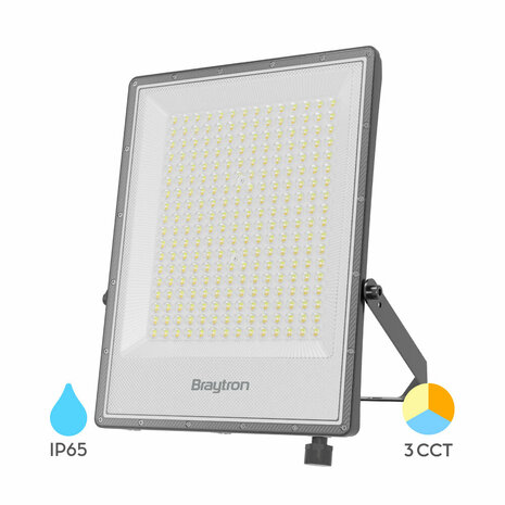 Braytron - LED Bouwlamp / Schijnwerper - 300w - CCT - Aanpasbare licht kleuren - 3000K,4000K,6000K - Waterdicht IP65 - Grijs