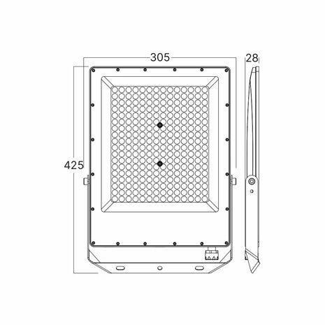 Braytron - LED Bouwlamp / Schijnwerper - 200w - CCT - Aanpasbare licht kleuren - 3000K,4000K,6000K - Waterdicht IP65 - Grijs