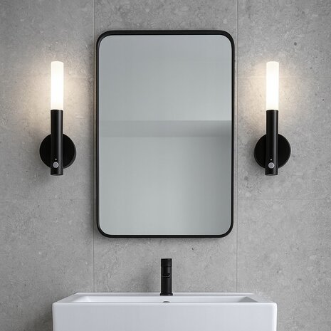 Oplaadbare wandlamp op accu draadloos - met bewegingssensor - 4000K - met batterijen indicator - trapverlichting - Zwart - GESCHIKT VOOR BINNEN