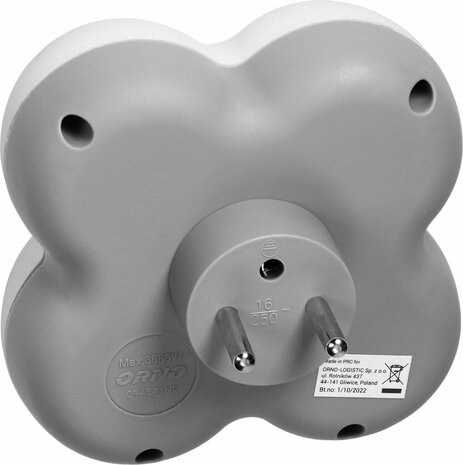 ORNO - Stopcontact splitter - Verdeelstekker horizontaal - Verloopstekker 4x French - Doorvoerstekker Max 3680 Watt - Wit