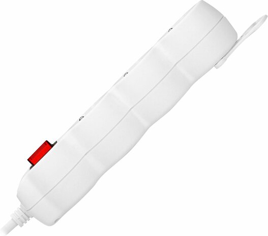ORNO Stekkerdoos - Verlengsnoer-Verlengkabel - Met randaarde - 3x 2P+E met schakelaar, 3 meter H05VV-F 1x1,5mm2, Imax=16A, wit max 3680 watt