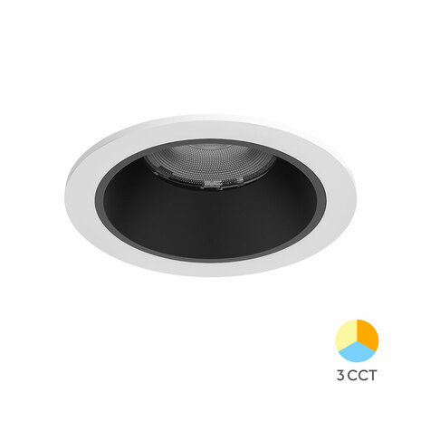 Braytron - LED inbouwlamp - 20W - Aanpasbare Kleur CCT - 2200 Lumen - Rond - Mat Wit - Buiten Diameter 110 mm