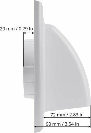 Afzuigrooster, wit ABS-kunststof, met terugslagklep - drogeropening - afvoeropening - externe ventilatieafdekking