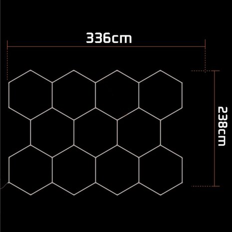 HEXAGON Plafond of wandlamp  368W Designer Light  CAR SHOWROOM 336x238cm