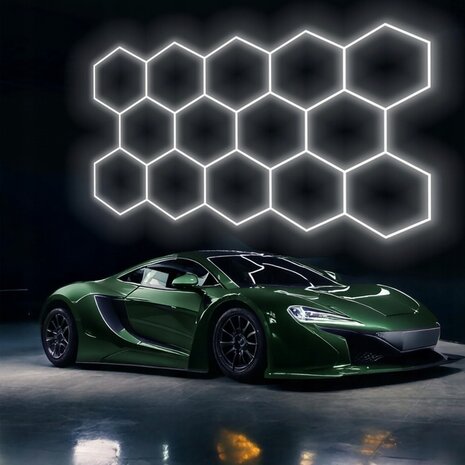 Hexagon Plafond of wandlamp  456W Car Showroom Light 420x238 cm 6500K