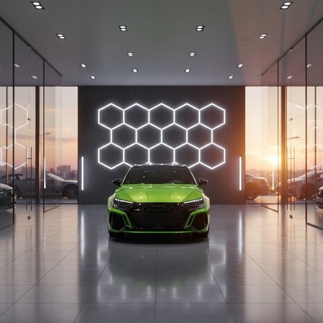 Hexagon Plafond of wandlamp  456W Car Showroom Light 420x238 cm 6500K