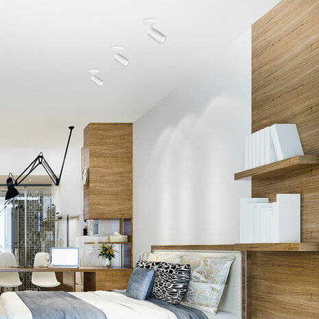 BRAYTRON - Spot Armatuur - inbouw Spot - GU10 Fitting - Inbouw Rond - Mat Wit Aluminium - Kantelbaar