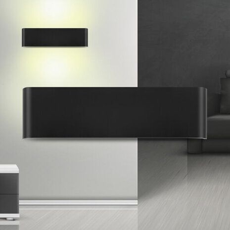 Braytron Avva Wandlamp Aluminium Binnenverlichting IP20-12W -30cm- Zwart -3000K