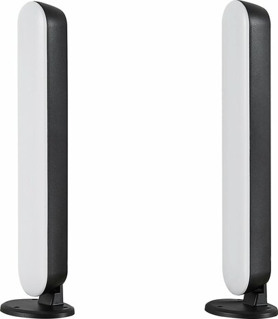 REALITY GAME Tafellamp - Zwart - incl. 2x LED RGB 2.5W - Dynamisch licht - Geintegreerde dimmer - Memory functie - Afstandsbediening - RG-kleurwisselaar - Sound control