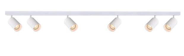 BORDO - Plafondspot mat wit - 6 verstelbare spots - GU10 aansluiting - woonkamer, slaapkamer of keuken - 1200mm
