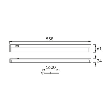 MANUEL - LED Kastverlichting | 10W | Met schakelaar | 558 mm | 4000K - Naturel Wit | Kantelbaar